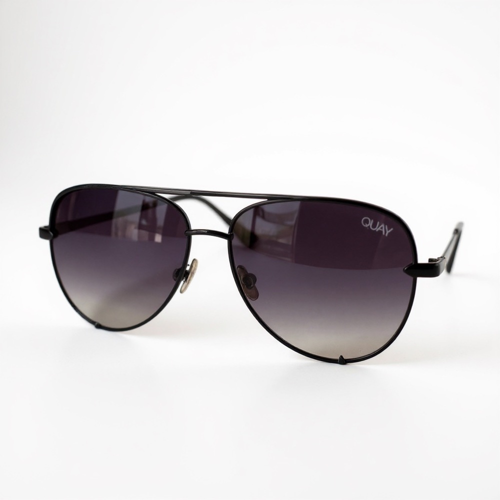 Quay Black Aviator Sunglasses
